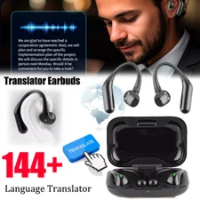 Wireless 144+ Language AI Translator Earbuds Bluetooth 5.3 Headphones For iPhone
