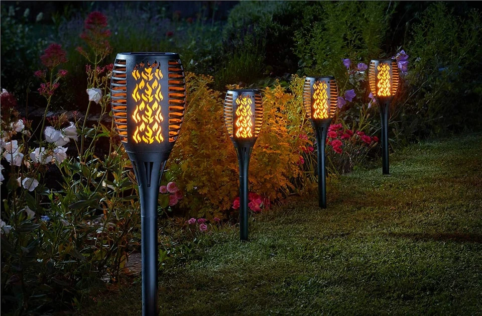 Smart Garden Solar Cool Flame Torch Light Stake Bollard Lantern LED 1012624 - Image 2 of 4