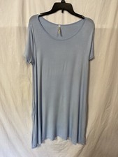 Nelly Aura Fashion Dress with Scoop Neck USA Made Blue Large