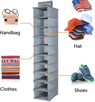 RTgenesis Hat Rack, Hat Organizer, or Cap Holder- Strong 10 Shelf Hanging Closet