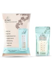 3 Packs Zomee Breast Milk Storage Bags, Double Zipper, Leak-Proof, 8oz,