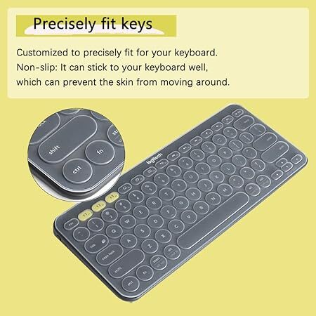 Cover Skin for Logitech K380 & 2023 Pebble Keys 2 K380S Bluet Silicone Keyboard