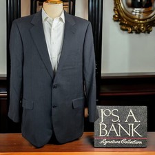 Jos A Bank Signature Blazer Jacket Mens 46L Gray Wool