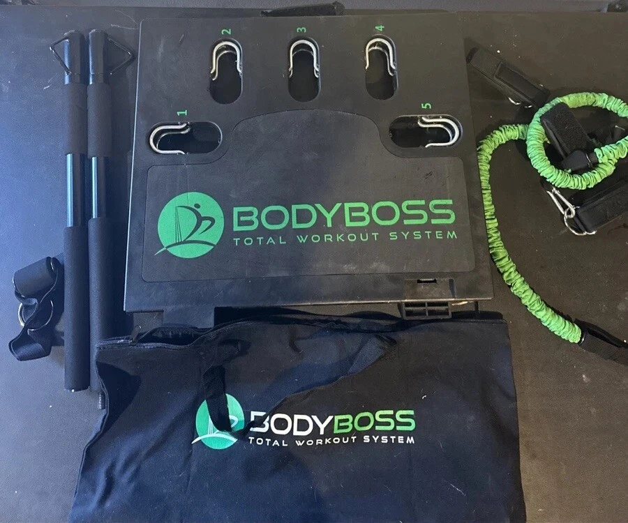 Body Boss Total Workout Gym System Board, Bands, Bar, Handles