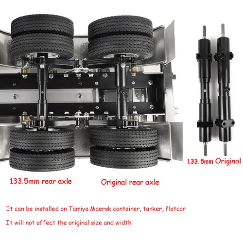 For 1:14 Tamiya Tractor Trailer 1:10 RC Car Metal Non-powered Rear Wheel Axle - Picture 12 of 22