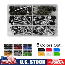 253×CNC Aluminum Motorcycle Windscreen Fairing Bolts Kit Fastener Clips Screws
