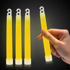 50 Premium Yellow 6" Glow Sticks Bulk Party Favors - Bright, Long-Lasting Light