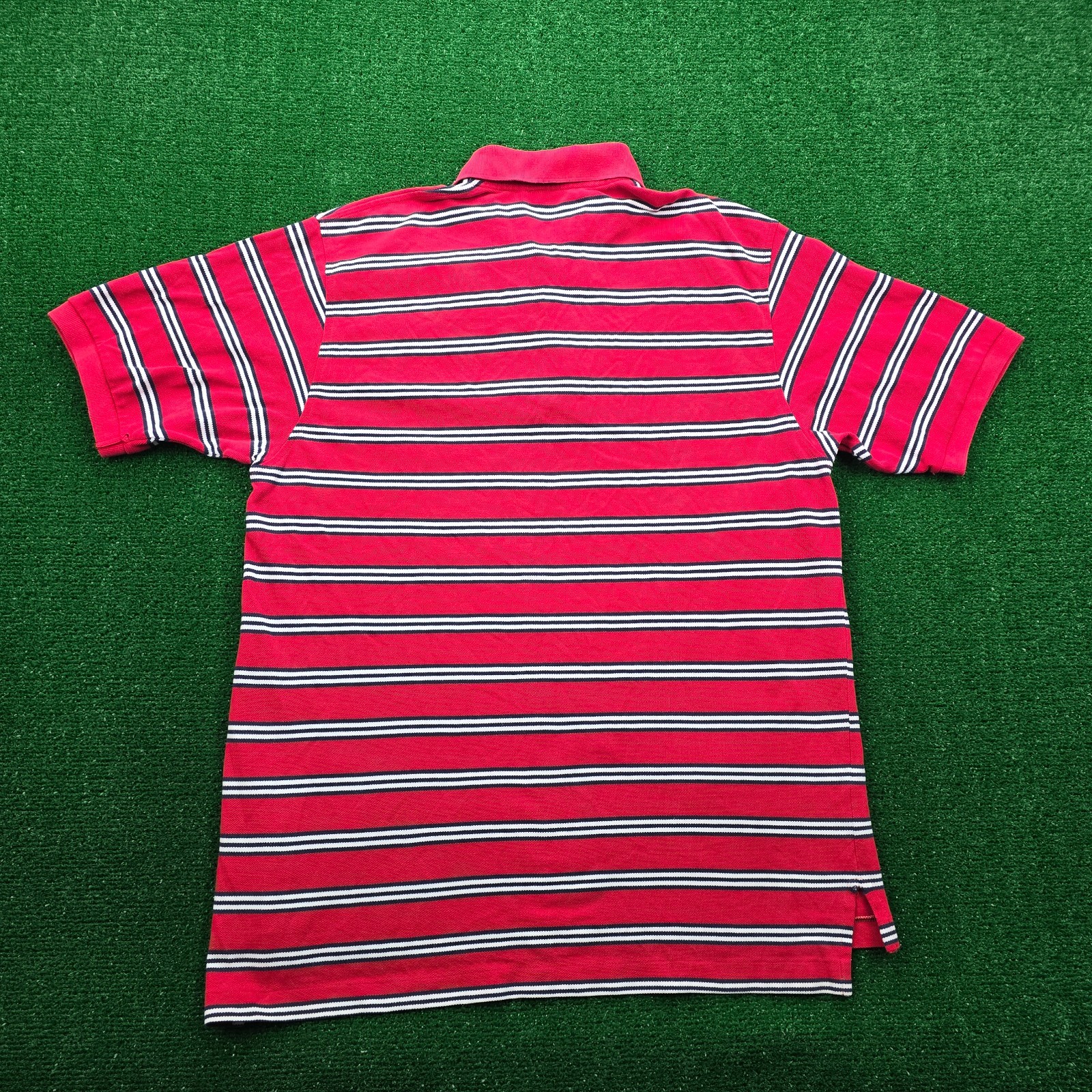 Brooks Brothers Polo Shirt Mens Medium/Large Red Striped Golden Fleece Golf thumbnail 9