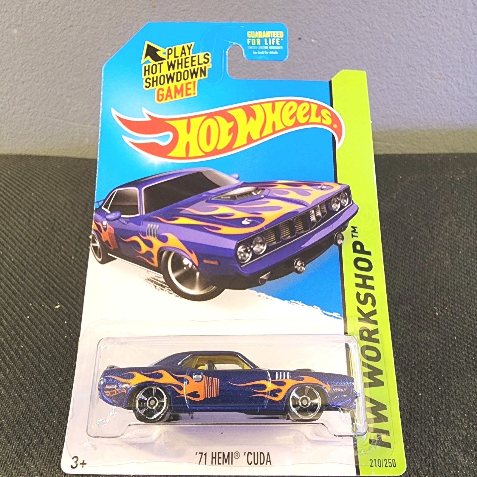 2015 Hot Wheels ‘71 Plymouth Hemi Cuda Purple Flame Hemi Mopar No Rust Chassis 
