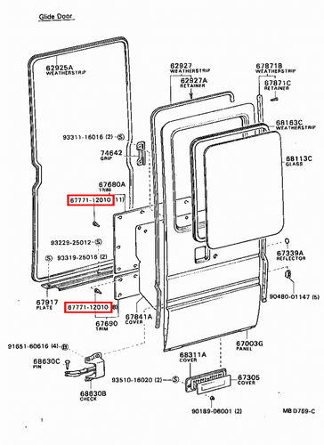 Genuine Toyota Coaster HB31 HB30 FB30 BB32 BB31 BB30 Door Lower Trim Clip x5 - Picture 4 of 4