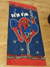 Kids Marvel Spider-Man Web Head Beach Towel. 100% Cotton L 50" W24
