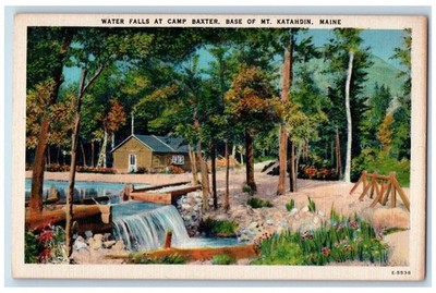 c1910's Water Falls At Camp Baxter Base Of Mt. Katahdin Maine ME Postcard