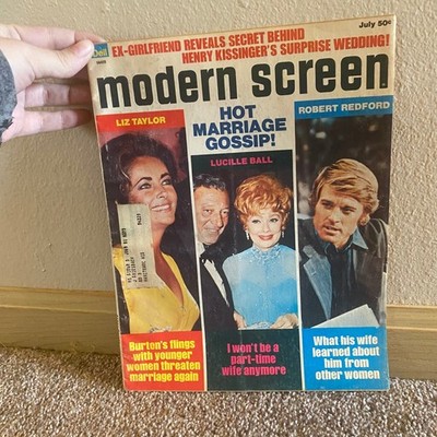 Modern Screen Magazine July 1974 Liz Taylor Lucille Ball Robert Redford Vintage