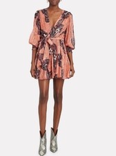 Ulla Johnson Womens Coral Silk Noemi Mini Dress: Size 0 (MSRP: $675)