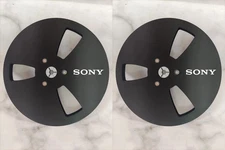 One Pair 7'' SONY Tape Reel black Aluminum for Reel to Reel Empty Take up Reel