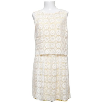 GANT, Kleid, Größe: 42, Weiß/Gelb, Baumwolle/Elasthan/Polyamid/Seide #SyZ
