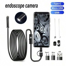 2M USB Type-C 3 in 1 Endoscope Borescope Snake Inspection Camera for PC Android