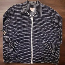 G.W.- Division of Graff Women  s XL Polka Dot Jacket LS Full Zip USA MADE Vintage