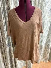 Free People We the Free V-Neck Short Sleeve Shirt NWT Medium $58