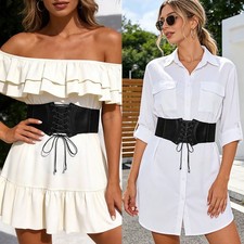 Women's Vintage Wide Elastic Waist Cincher Stretchy Waist Belt for Dress Styling