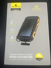 Solar Charger Power Bank, 42800mAh Wireless Portable with Flashlight USB-C  A