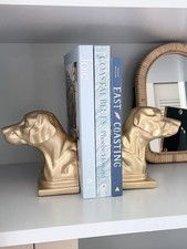 Golden Dog Bookend Pair