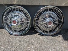 Pair Of Vintage 1964-1966 Pontiac Wire Spoke Spinner Hubcap Wheel Cover 14in