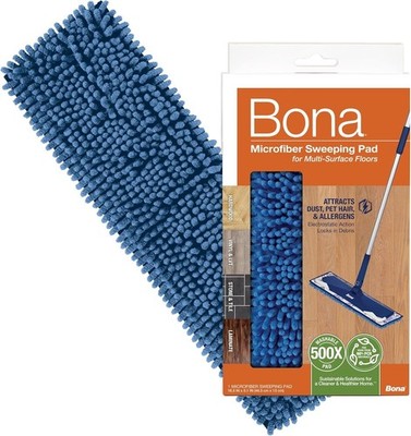 Microfiber Sweeping Pad Multi-Surface Floors For Use W/ Mops Attracts Picks Up