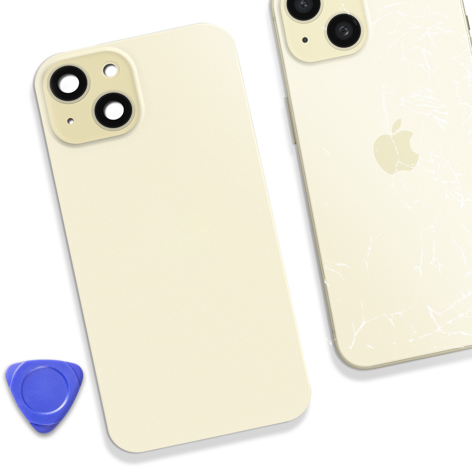 Vitre arrière pour iPhone 15 Plus Clappio beige de remplacement - 4