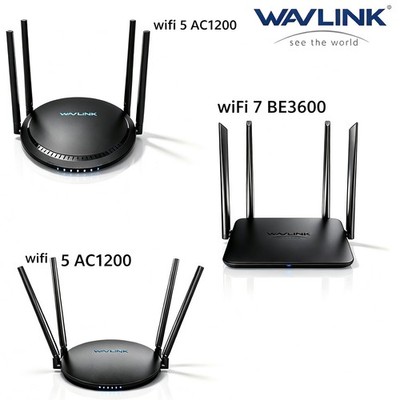 WiFi 7 Router 3600Mbps Dual Band WiFi 5 AC1200 Router Repeater Gigabit Ethernet