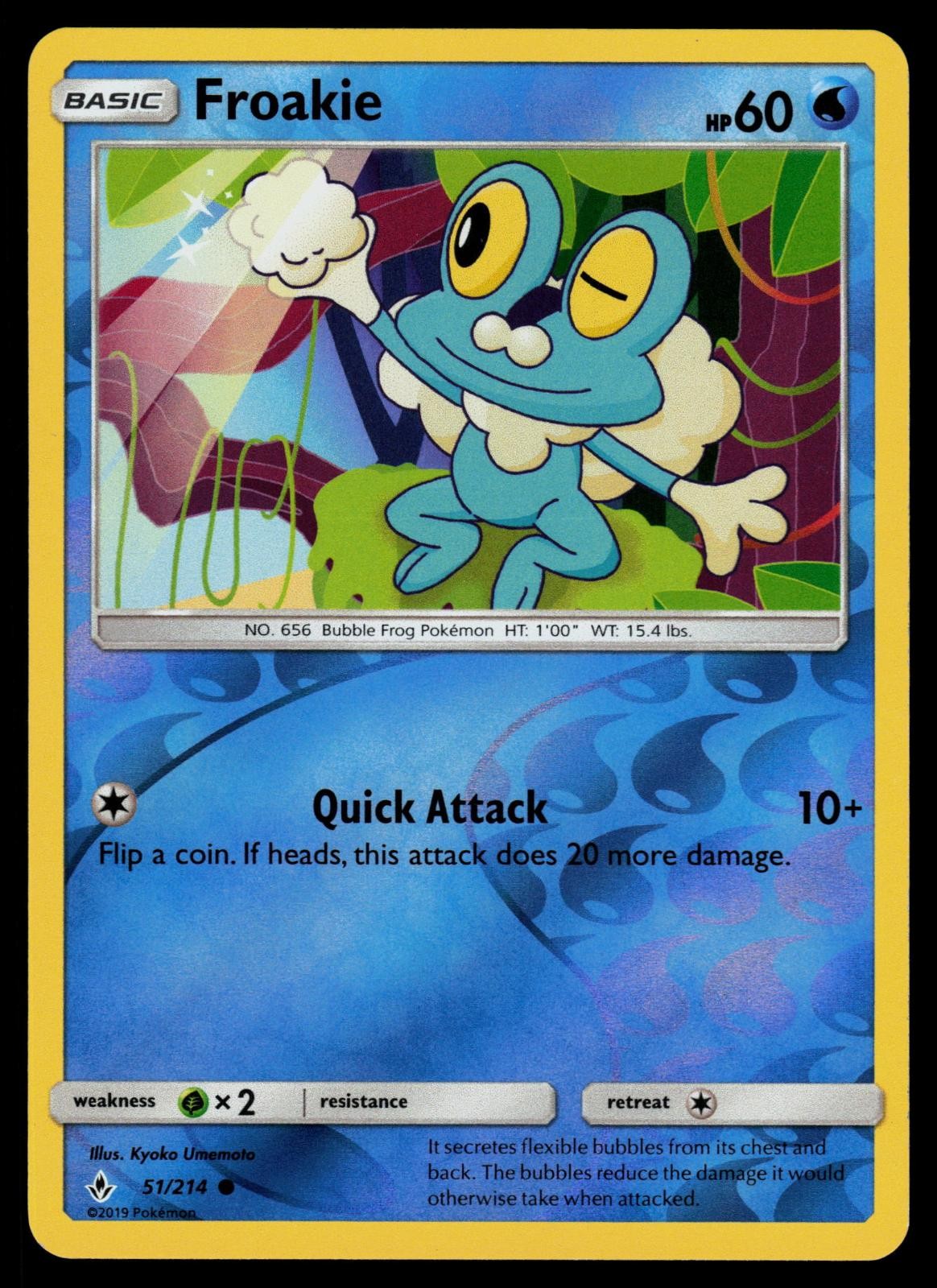 Froakie 51/214 Common Unbroken Bonds Pokemon Reverse Holo Lightly Played