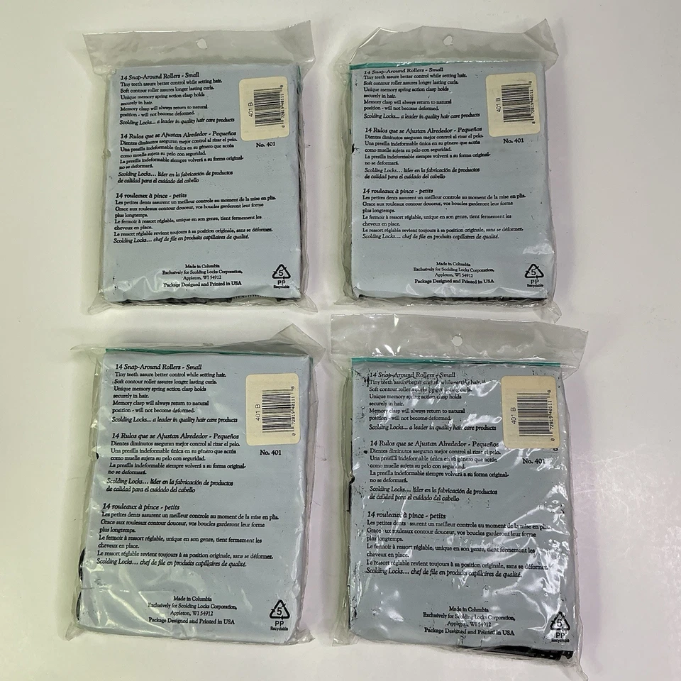 Antigo Conjunto de Rolos Pequenos de Encaixe Hollywood Professionals de 4–14 Peças Preto #401 - Imagem 3 de 4