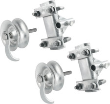 5" Steel Sliding Gate Rollers - 2 Pack with Double Bracket for 1 5/8" Pipe