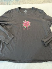 Life is Good Women's Crusher Long Sleeve Poinsettia XXXL E52