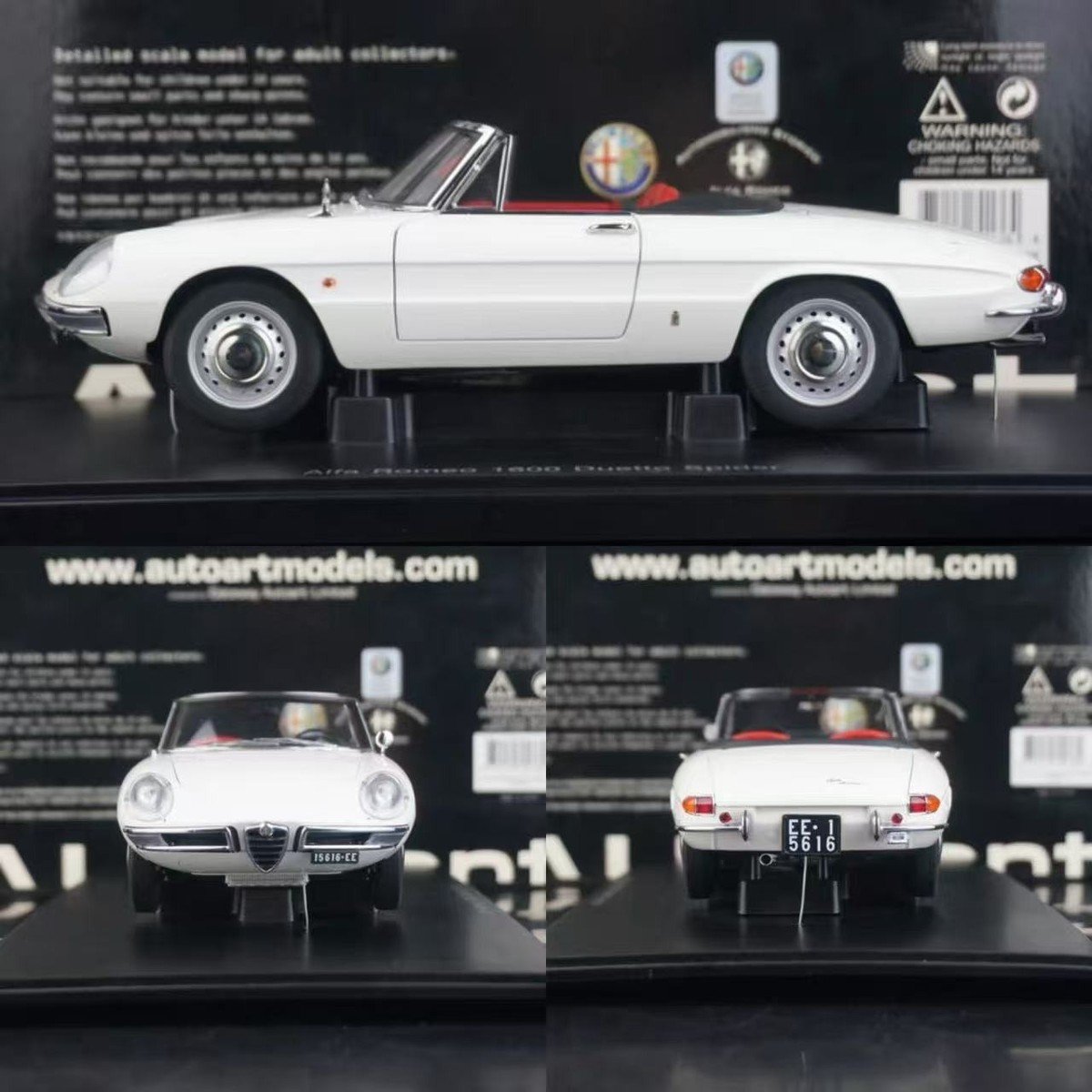 SUPER RARE* Autoart 1/18 Alfa Romeo 1600 Duetto Spider White | eBay
