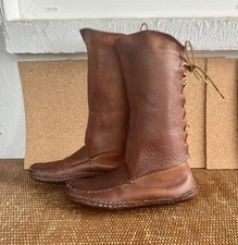 Trading post style High Moccasins Buffalo/elk ? Lace up boots 9 1/2 - 10 men’s 