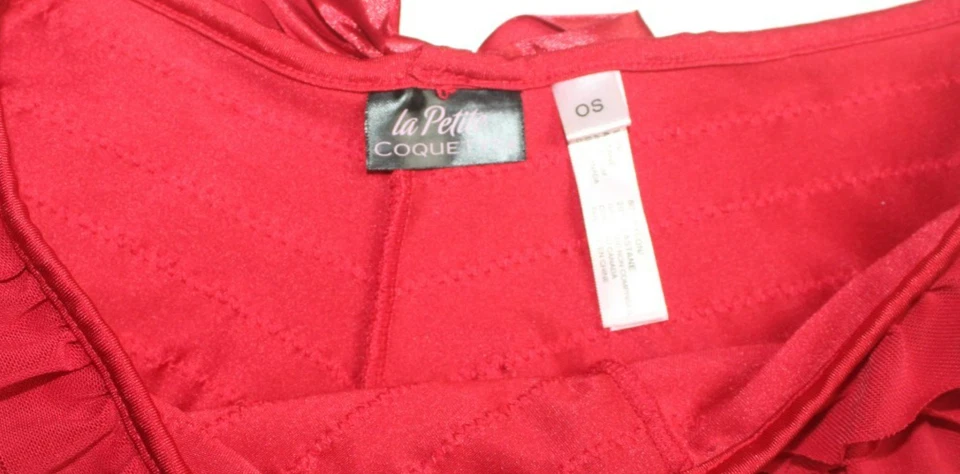 Pantalones Cortos La Petite Coquette Rojo con Volantes OS Satén Lazo Lencería Prendas para dormir Pantalones calientes Foto 3 de 4