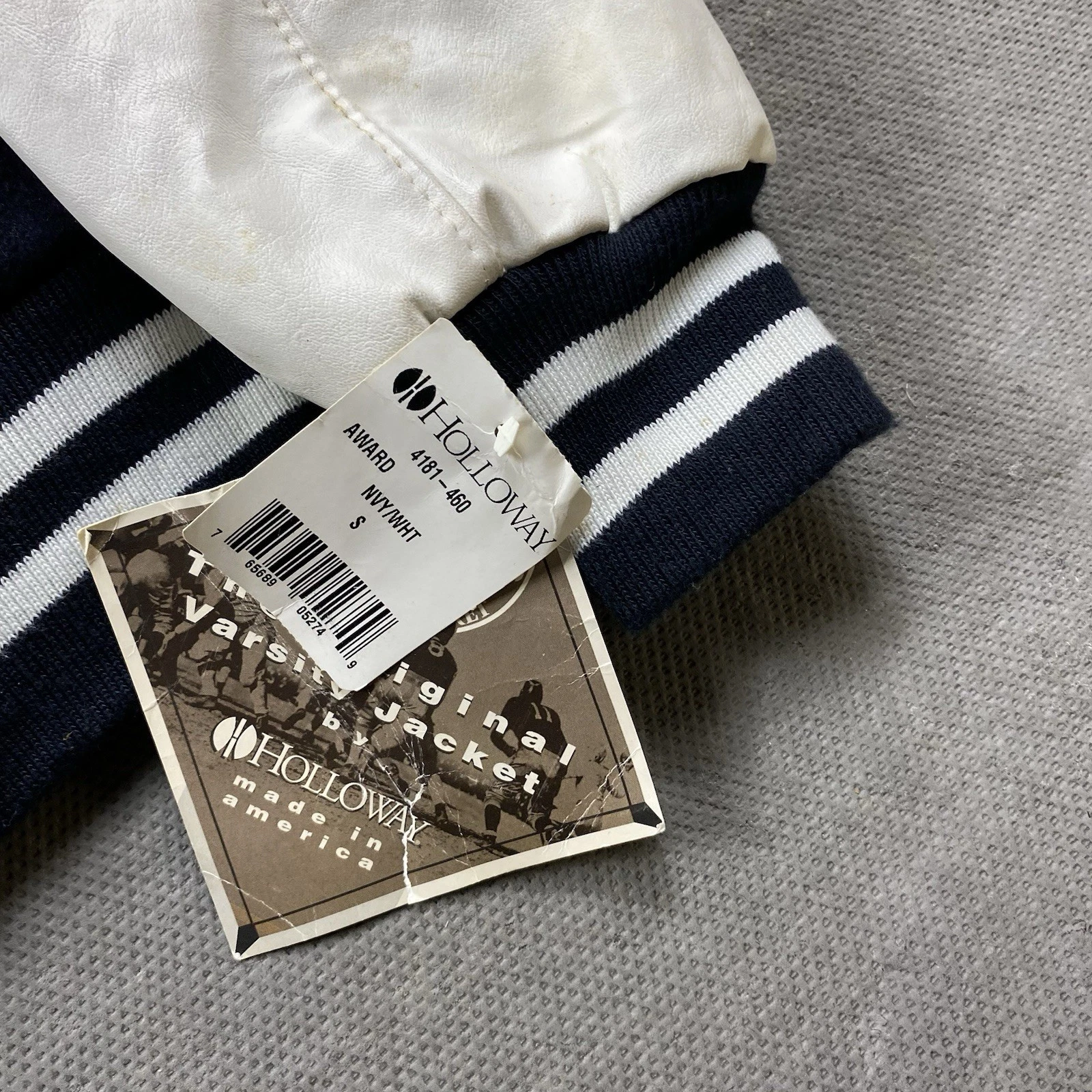 Vintage Holloway Jacket Adult Small Wool Letterman Blue Pembroke USA Snap Button - product detail image 2