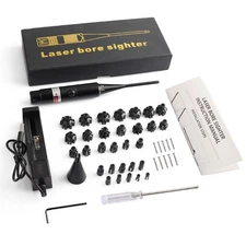 Red Laser Bore Sighter Kit for .17 to .78 Rifles Multiple Caliber w/ 30 Adapters