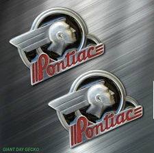 (2) TWO ORIGINAL PONTIAC VINTAGE Vinyl Decal Sticker For Car Laptop Auto Window