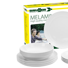 Brunner Geschirrset Melamin Kugelset 16-teilig weiß – Bild 2