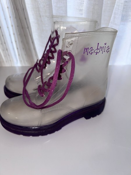 Madmia Bubble Boots  Size 36 5.5 Aus Purple Clear EUC