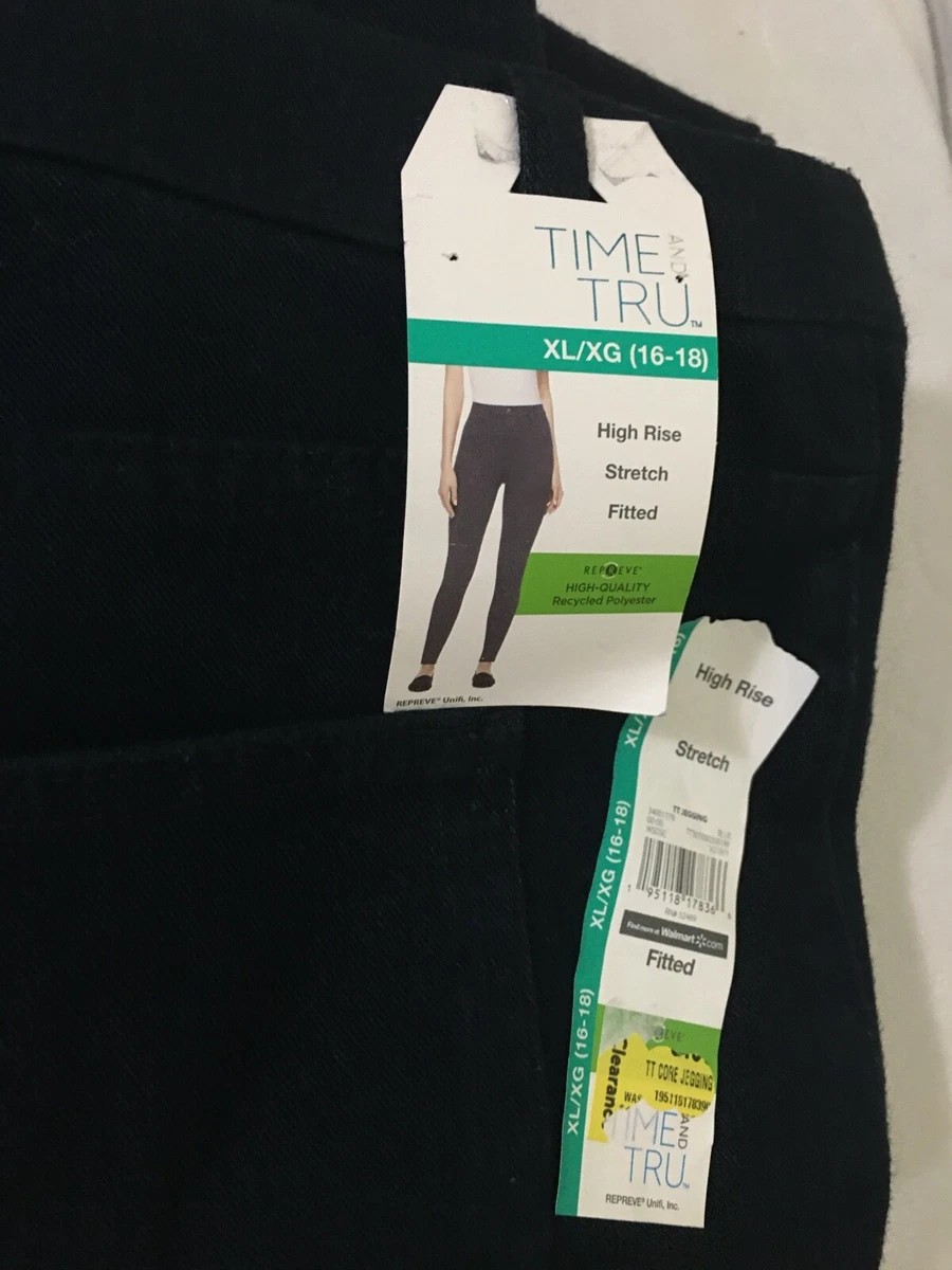 Time and Tru Women Jeggings Stretch Fitted High Rise Pant Blue Dark Demin  XS,S,M