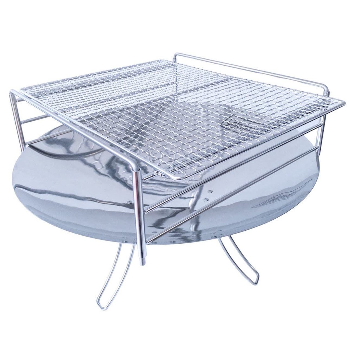 ストーブ+コンロ Coleman - Coleman FIRE DISK + FIREPLACE STAND SET Coleman Fire Disc Campfire Stand 3-Tier Pipe Frame Stainless