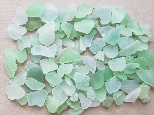 BEACH SEA GLASS SURF TUMBLED SEA FOAM GREEN HALF POUND MOSAIC CRAFT DAMAGE S01 - Picture 11 of 11