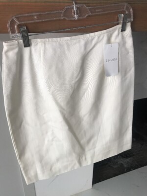 Escada Cream Skirt Womens Size 10/40 Cotton Blend  NEW  ''Rock Skirt''