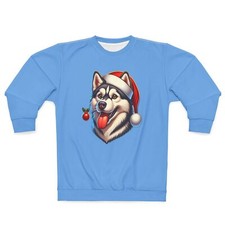 Husky Christmas Sweatshirt, Ugly Christmas Sweater, Holiday Jumper, Festive