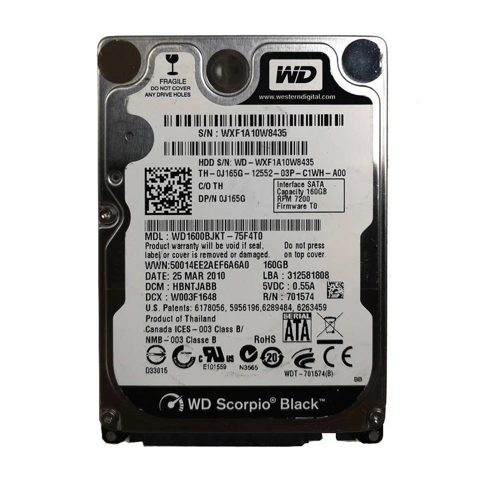 Western Digital 160GB WD1600BJKT 7200RPM SATA 2.5" Laptop HDD Hard Disk Drive - Image 2 of 4
