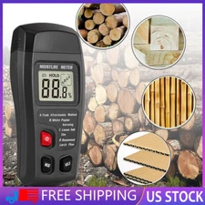Wood Moisture Meter Digital LCD Moisture Detector Tester Firewood Paper Cardboar