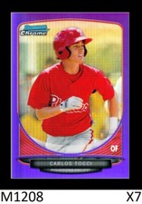 1-2013 BOWMAN CHROME PURPLE REFRACTOR CARLOS TOCCI RANGERS /199 QTY